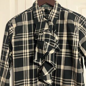 Ralph Lauren plaid women’s Shirt with ruffles